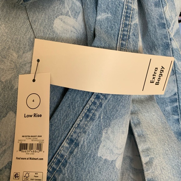 No Boundaries Light Blue Floral Wide-Leg Jeans - Picture 8 of 8